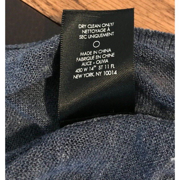 Alice+Olivia Base Jamica Linen Blue Denim Linen Blend Tank - Size Medium - Picture 8 of 8